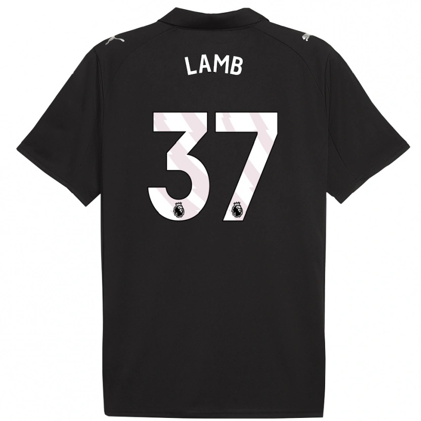 Danxen Män Teddie Lamb #37 Svart Vit Bortatröja Matchtröjor 2025/26 Tröjor T-Tröja