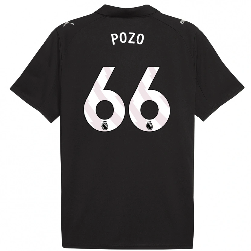 Danxen Män Iker Pozo #66 Svart Vit Bortatröja Matchtröjor 2025/26 Tröjor T-Tröja