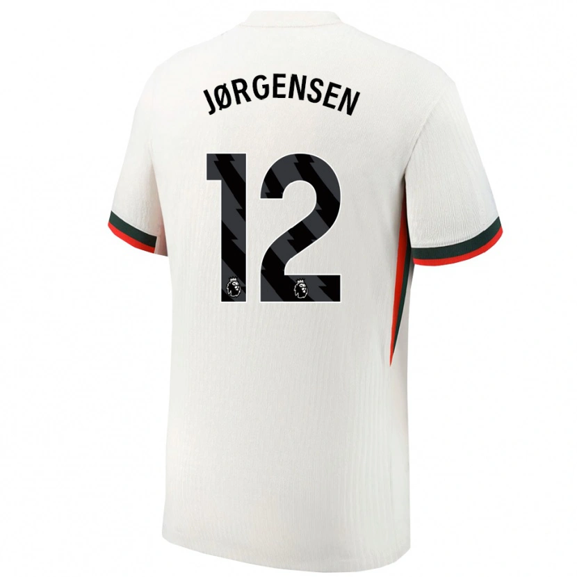 Danxen Män Filip Jørgensen #12 Vit Grön Bortatröja Matchtröjor 2025/26 Tröjor T-Tröja