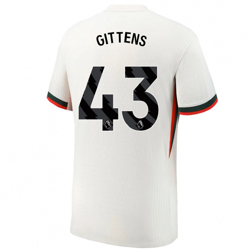 Danxen Män Jamie Gittens #43 Vit Grön Bortatröja Matchtröjor 2025/26 Tröjor T-Tröja