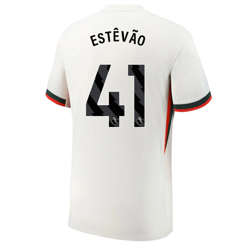 Danxen Män Estêvão #41 Vit Grön Bortatröja Matchtröjor 2025/26 Tröjor T-Tröja