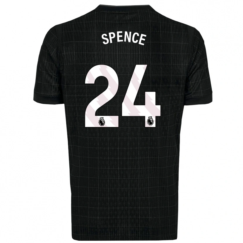 Danxen Män Djed Spence #24 Svart Grå Bortatröja Matchtröjor 2025/26 Tröjor T-Tröja