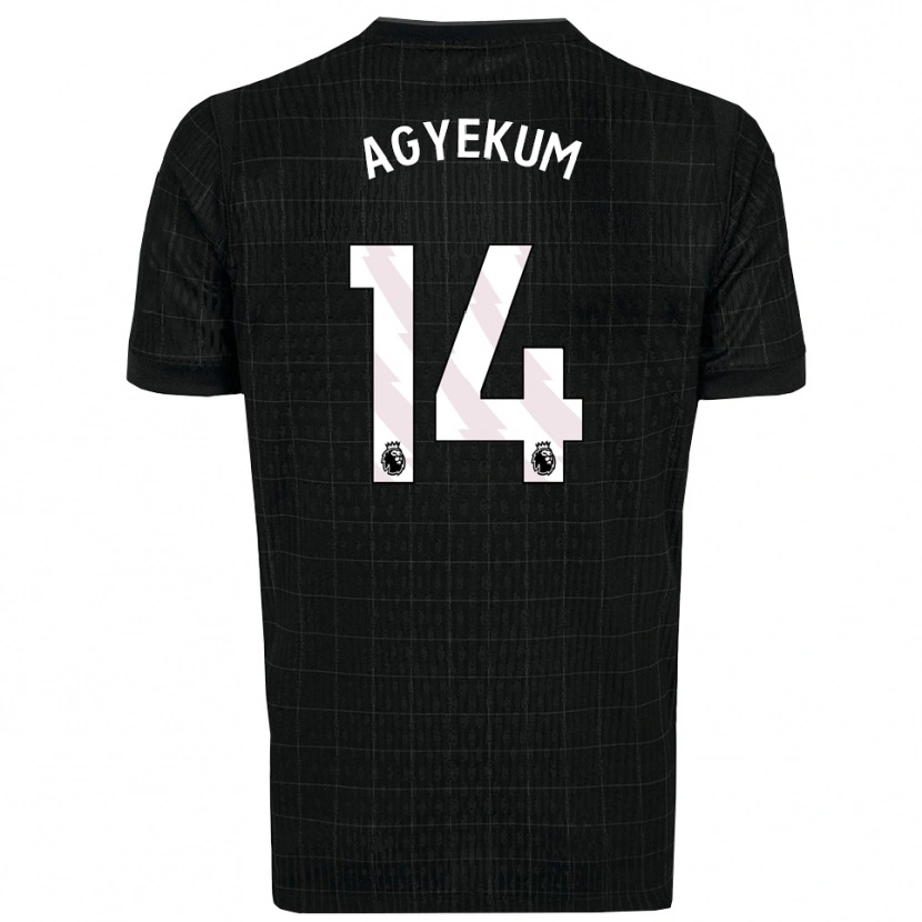 Danxen Män Ezra Agyekum #14 Svart Grå Bortatröja Matchtröjor 2025/26 Tröjor T-Tröja