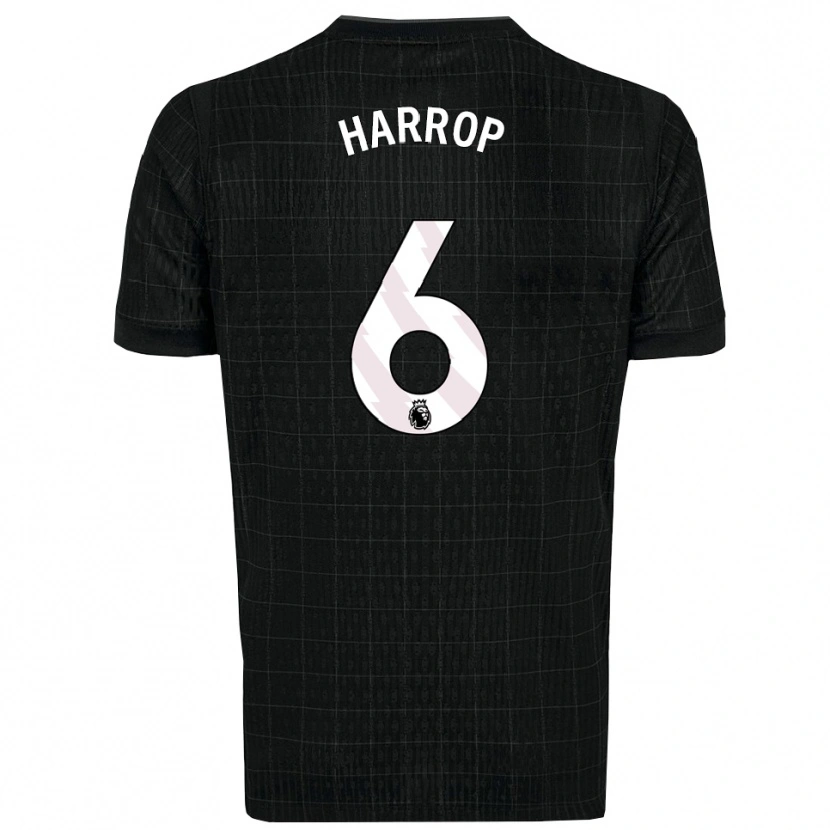 Danxen Män Kerys Harrop #6 Svart Grå Bortatröja Matchtröjor 2025/26 Tröjor T-Tröja