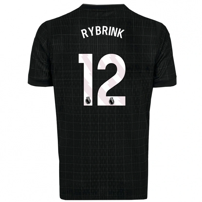 Danxen Män Josefine Rybrink #12 Svart Grå Bortatröja Matchtröjor 2025/26 Tröjor T-Tröja