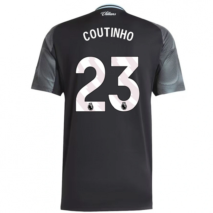Danxen Män Philippe Coutinho #23 Svart Himmelsblå Bortatröja Matchtröjor 2025/26 Tröjor T-Tröja