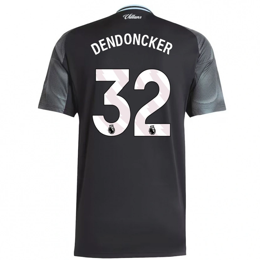 Danxen Män Leander Dendoncker #32 Svart Himmelsblå Bortatröja Matchtröjor 2025/26 Tröjor T-Tröja