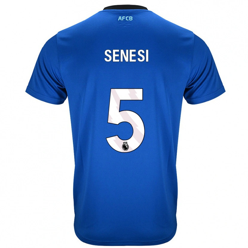 Danxen Män Marcos Senesi #5 Blå Svart Bortatröja Matchtröjor 2025/26 Tröjor T-Tröja