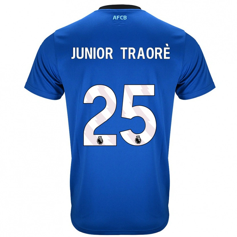 Danxen Män Hamed Junior Traoré #25 Blå Svart Bortatröja Matchtröjor 2025/26 Tröjor T-Tröja