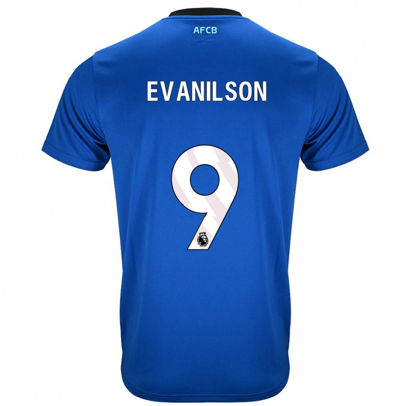 Danxen Män Evanilson #9 Blå Svart Bortatröja Matchtröjor 2025/26 Tröjor T-Tröja
