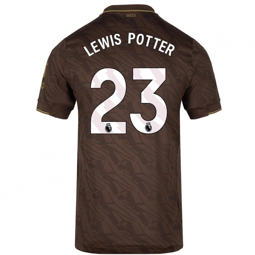 Danxen Män Keane Lewis-Potter #23 Brun Guld Bortatröja Matchtröjor 2025/26 Tröjor T-Tröja