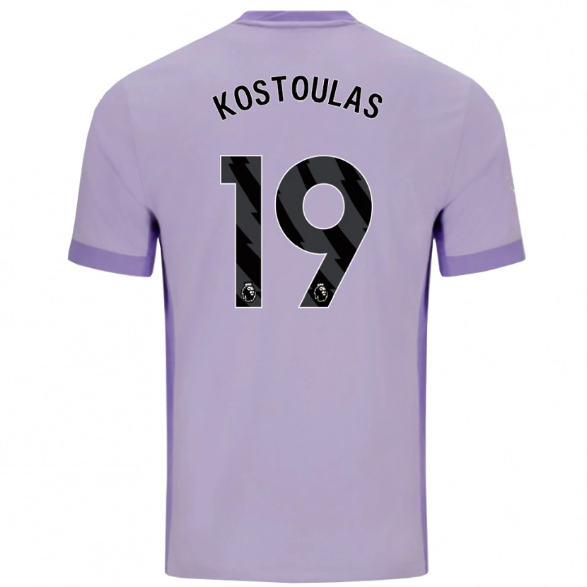 Danxen Män Charalampos Kostoulas #19 Taro Lila Vit Bortatröja Matchtröjor 2025/26 Tröjor T-Tröja