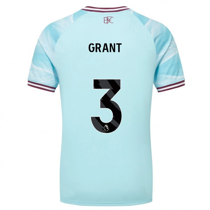 Danxen Män Bradley Grant #3 Himmelsblå Vinröd Bortatröja Matchtröjor 2025/26 Tröjor T-Tröja
