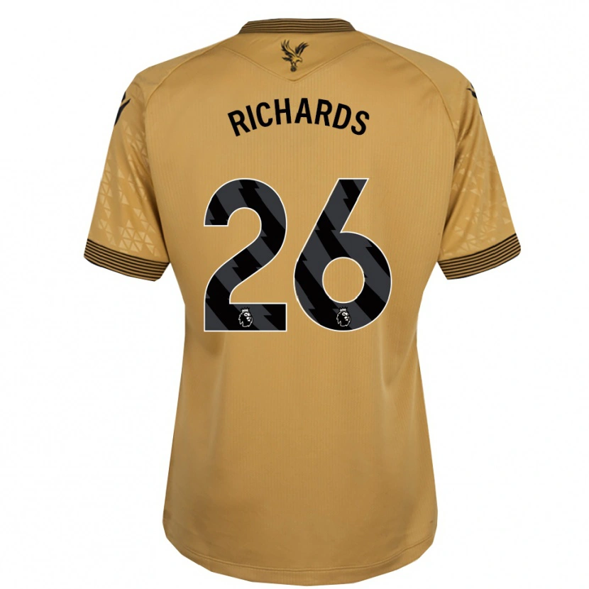 Danxen Män Chris Richards #26 Guld Svart Bortatröja Matchtröjor 2025/26 Tröjor T-Tröja