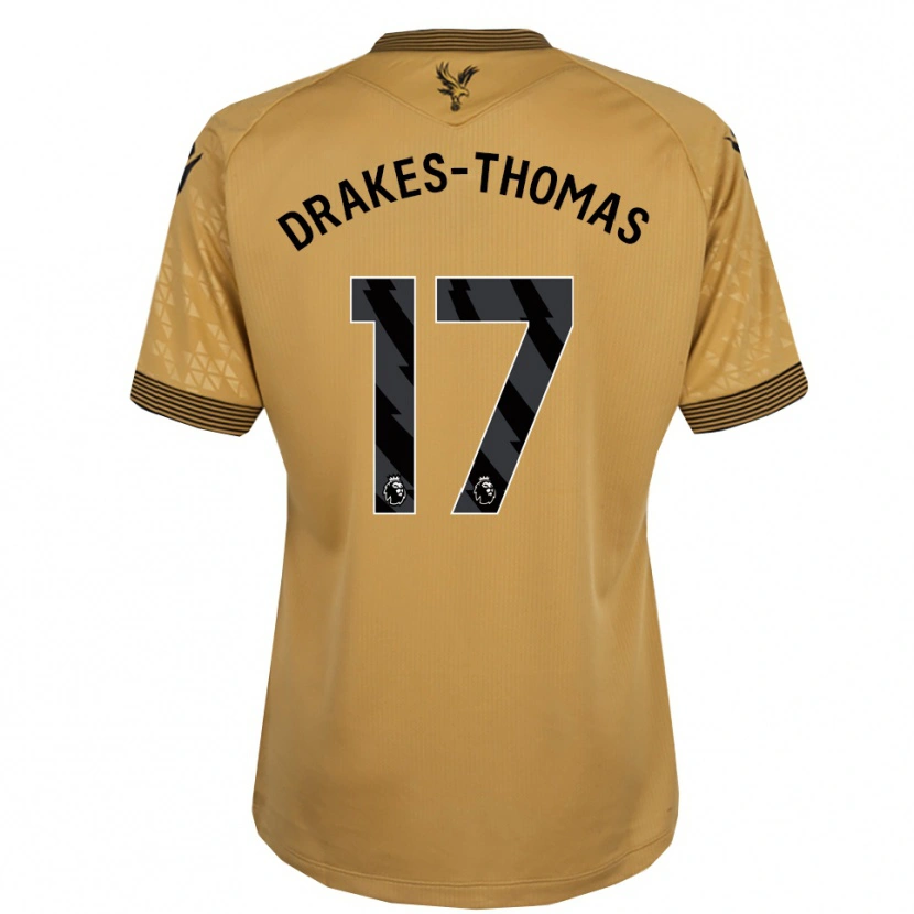 Danxen Män Joél Drakes-Thomas #17 Guld Svart Bortatröja Matchtröjor 2025/26 Tröjor T-Tröja