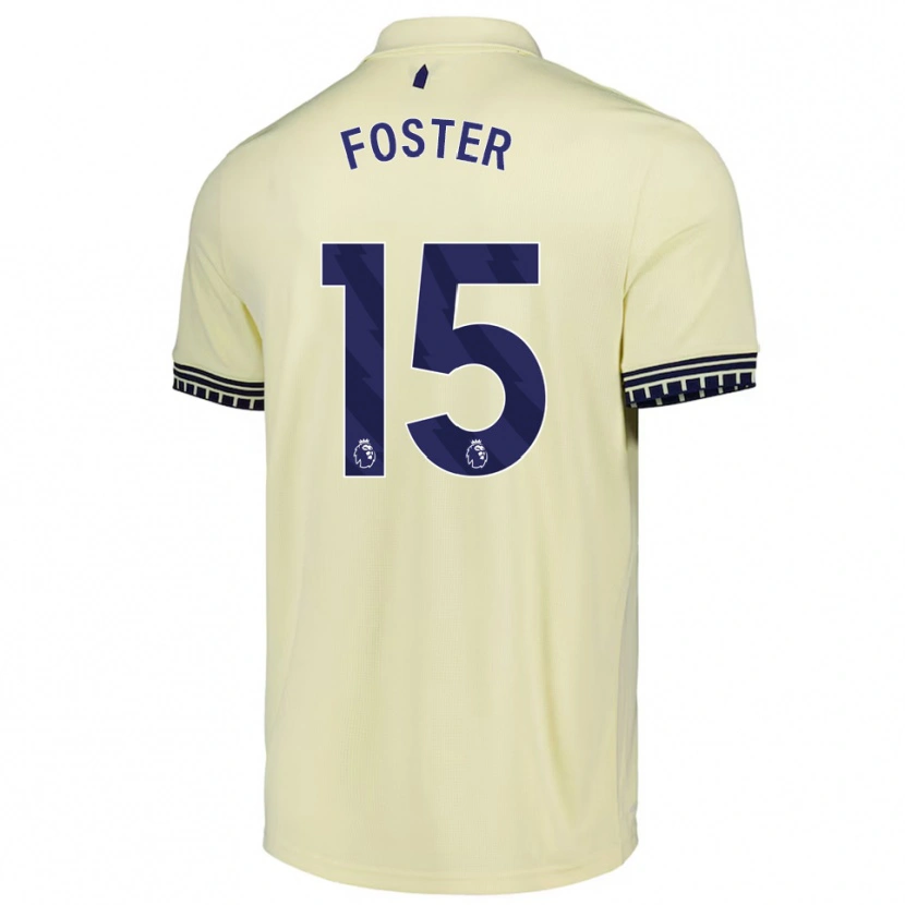 Danxen Män Harvey Foster #15 Benvit Svart Bortatröja Matchtröjor 2025/26 Tröjor T-Tröja