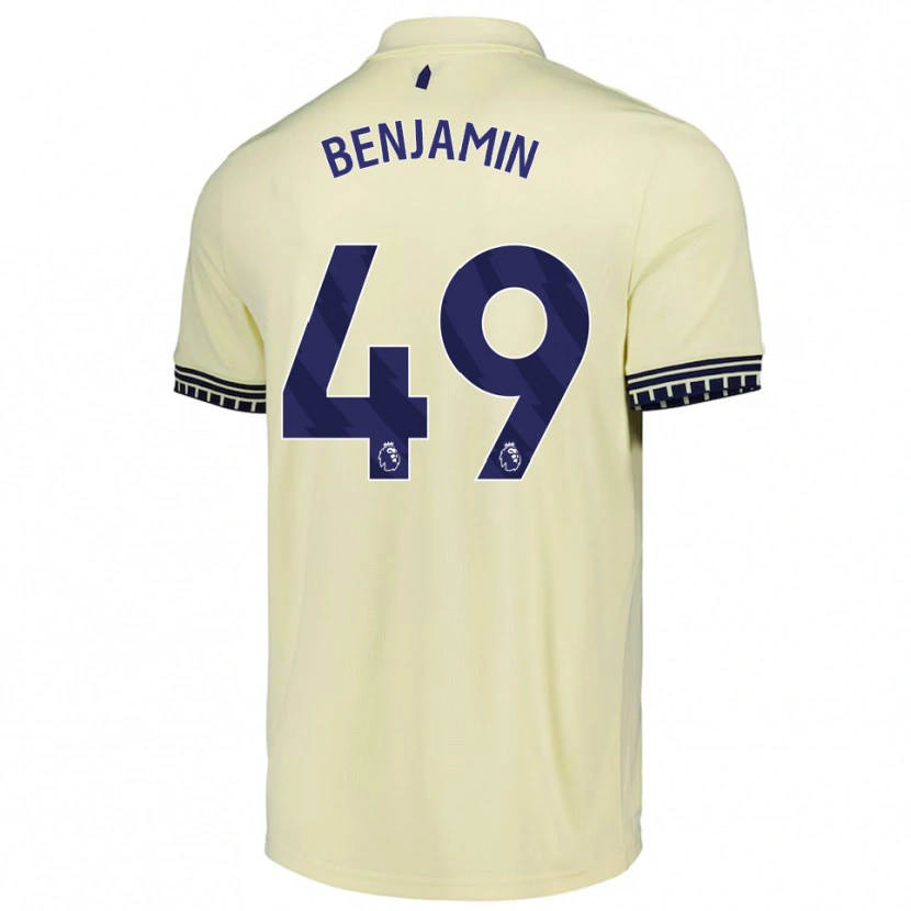 Danxen Män Omari Benjamin #49 Benvit Svart Bortatröja Matchtröjor 2025/26 Tröjor T-Tröja