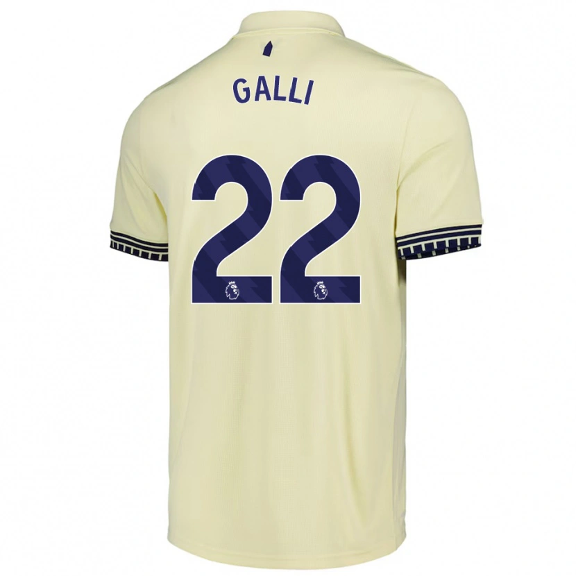 Danxen Män Aurora Galli #22 Benvit Svart Bortatröja Matchtröjor 2025/26 Tröjor T-Tröja