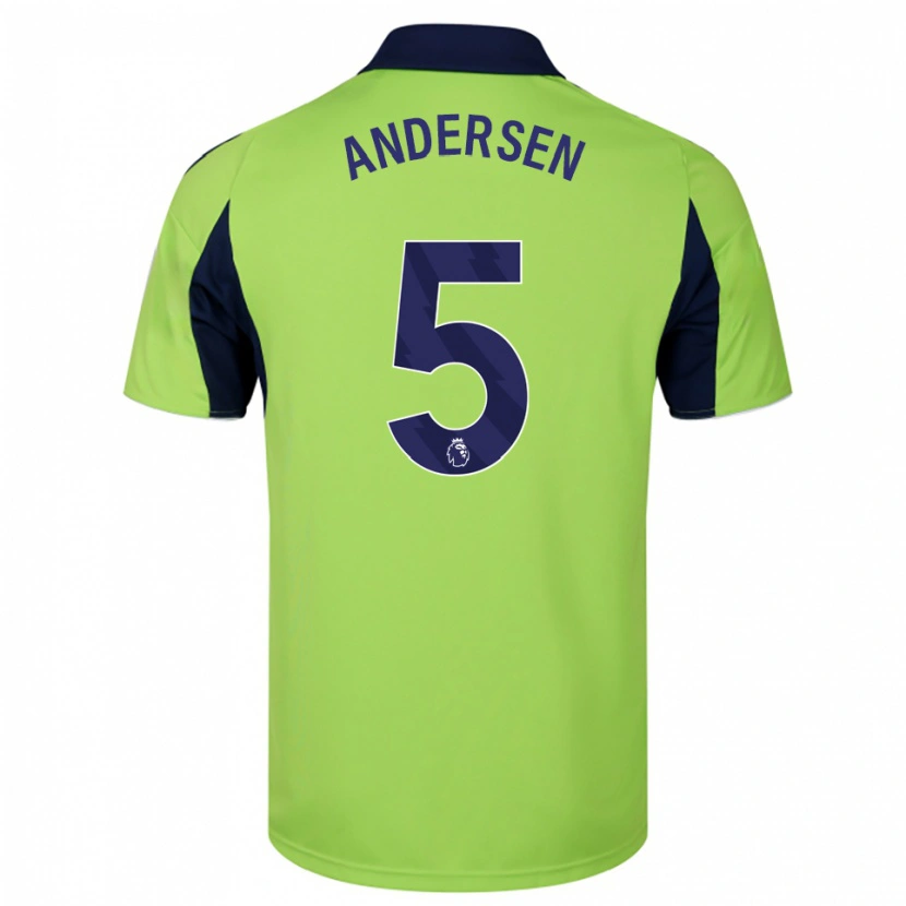 Danxen Män Joachim Andersen #5 Grön Marinblå Vit Bortatröja Matchtröjor 2025/26 Tröjor T-Tröja