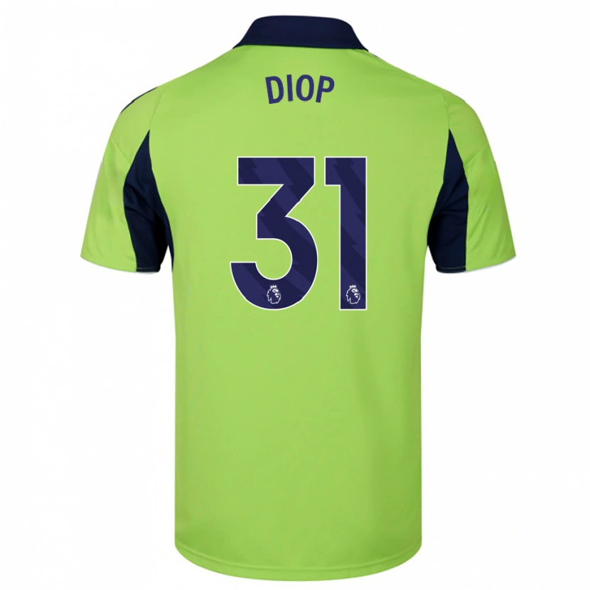 Danxen Män Issa Diop #31 Grön Marinblå Vit Bortatröja Matchtröjor 2025/26 Tröjor T-Tröja