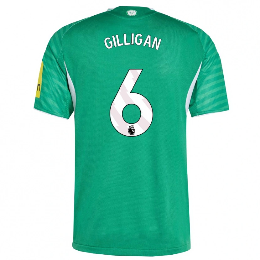 Danxen Män Luke Gilligan #6 Grön Vit Bortatröja Matchtröjor 2025/26 Tröjor T-Tröja