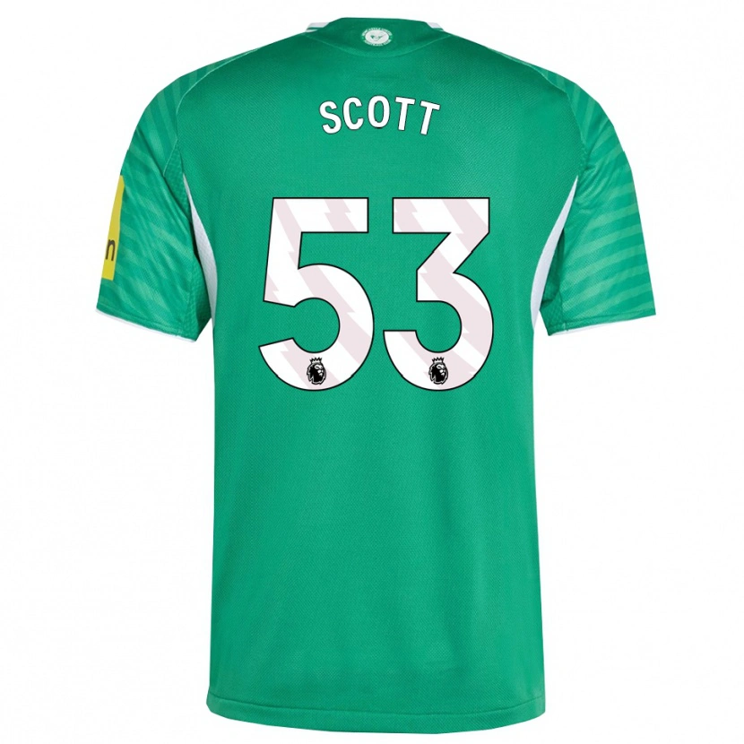 Danxen Män Joshua Scott #53 Grön Vit Bortatröja Matchtröjor 2025/26 Tröjor T-Tröja