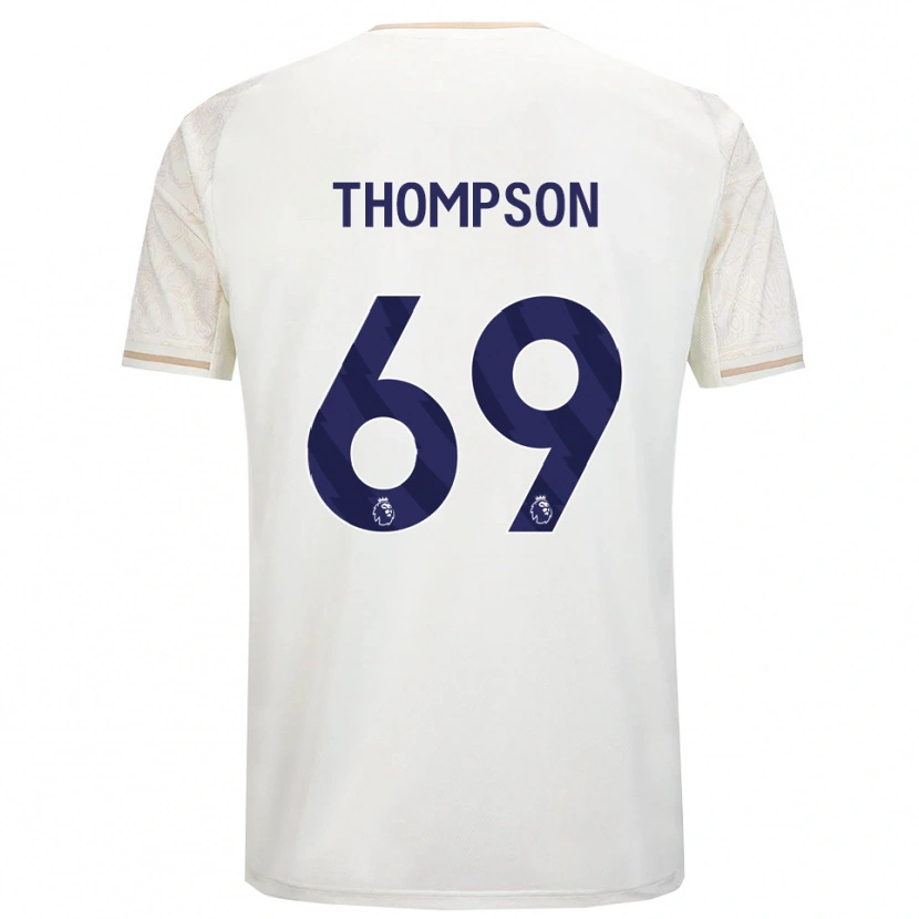 Danxen Män Kalum Thompson #69 Benvit Svart Bortatröja Matchtröjor 2025/26 Tröjor T-Tröja