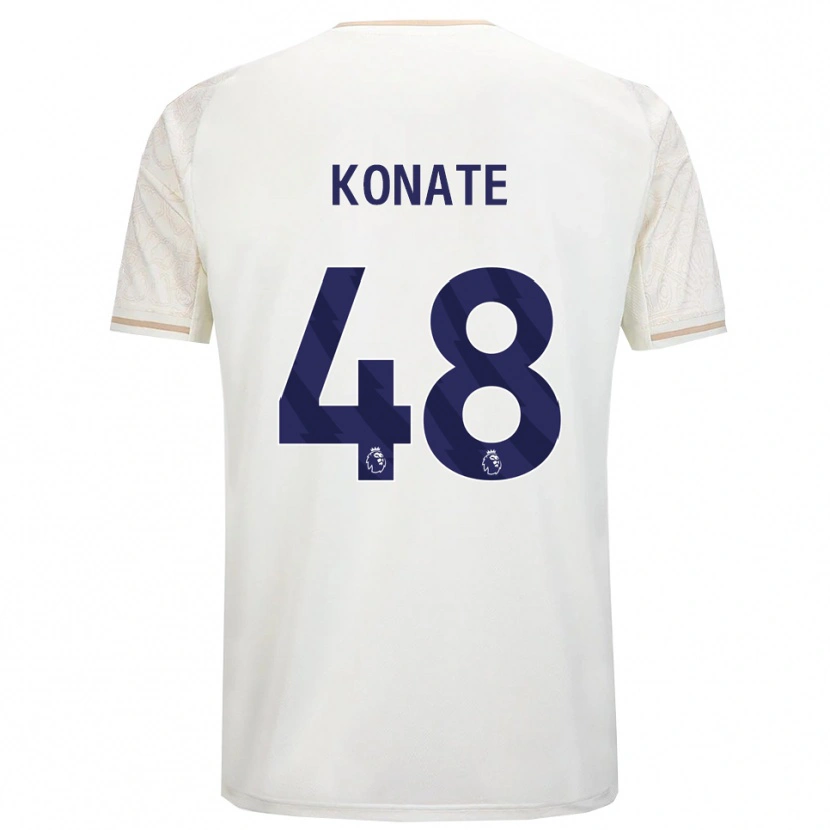 Danxen Män Ateef Konaté #48 Benvit Svart Bortatröja Matchtröjor 2025/26 Tröjor T-Tröja