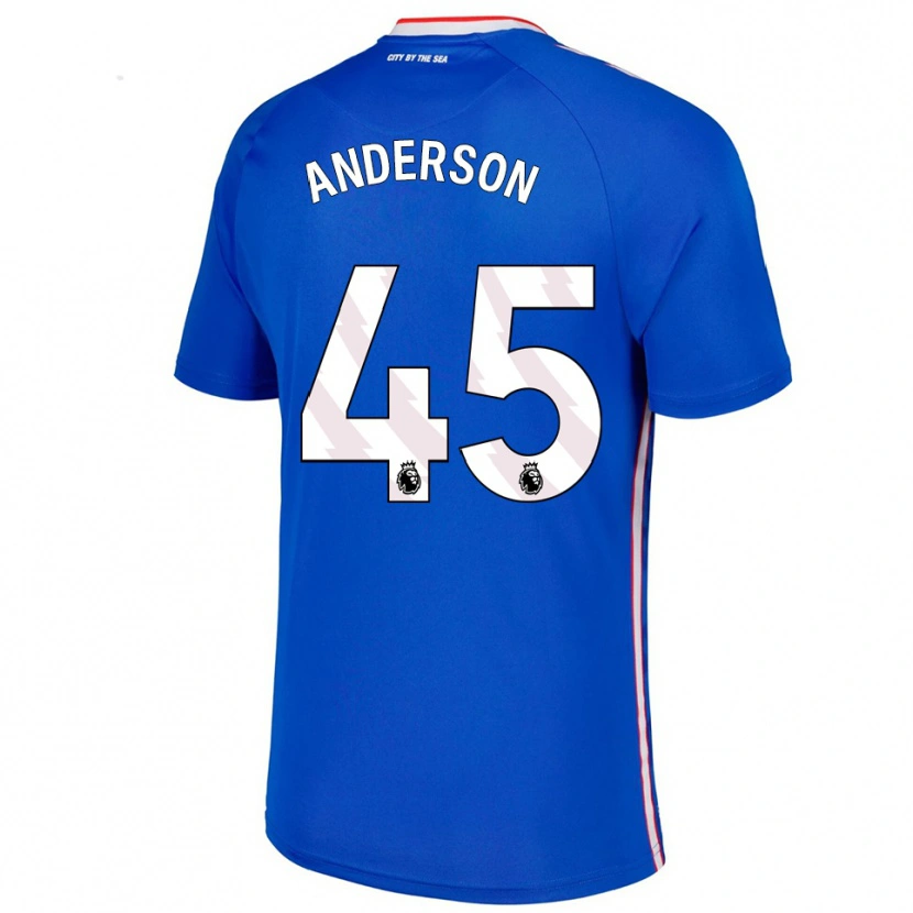 Danxen Män Joe Anderson #45 Blå Vit Bortatröja Matchtröjor 2025/26 Tröjor T-Tröja