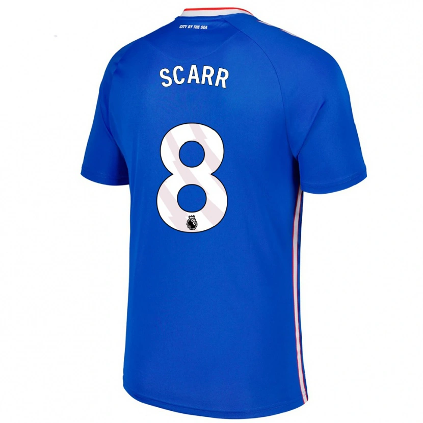 Danxen Män Emily Scarr #8 Blå Vit Bortatröja Matchtröjor 2025/26 Tröjor T-Tröja