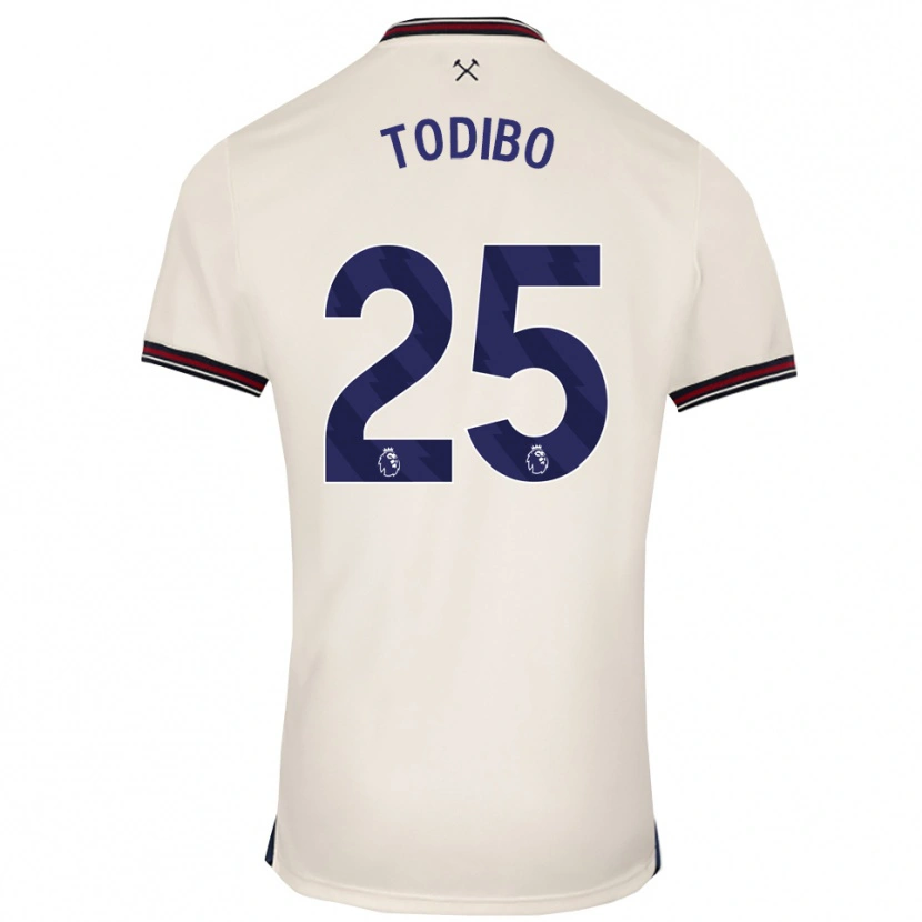 Danxen Män Jean-Clair Todibo #25 Benvit Bortatröja Matchtröjor 2025/26 Tröjor T-Tröja