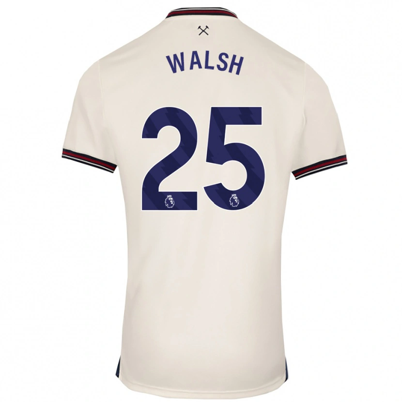 Danxen Män Megan Walsh #25 Benvit Bortatröja Matchtröjor 2025/26 Tröjor T-Tröja