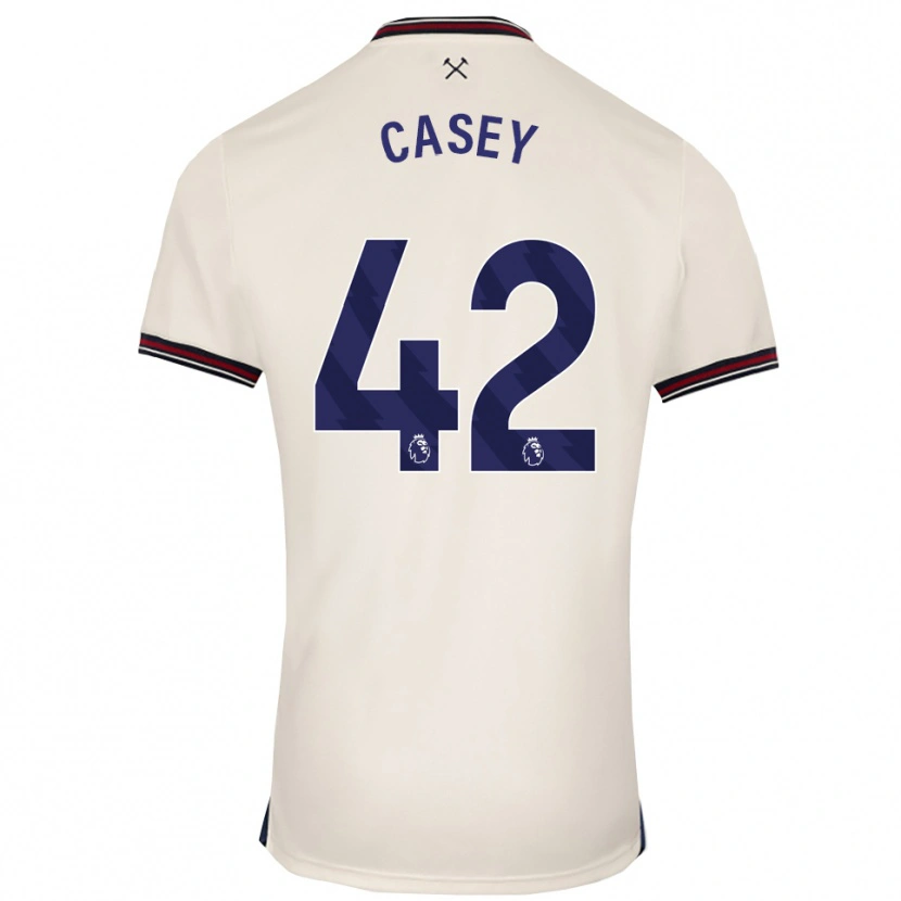 Danxen Män Kaelan Casey #42 Benvit Bortatröja Matchtröjor 2025/26 Tröjor T-Tröja