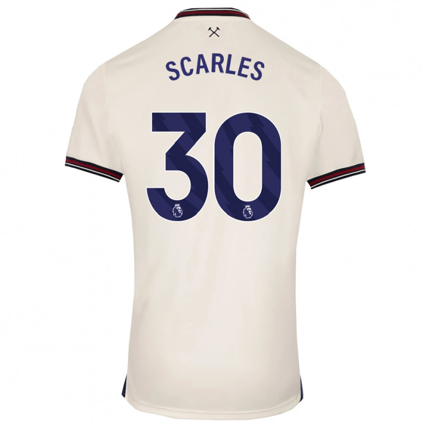 Danxen Män Oliver Scarles #30 Benvit Bortatröja Matchtröjor 2025/26 Tröjor T-Tröja