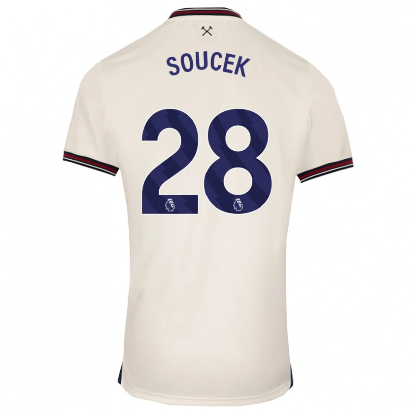 Danxen Män Tomas Soucek #28 Benvit Bortatröja Matchtröjor 2025/26 Tröjor T-Tröja