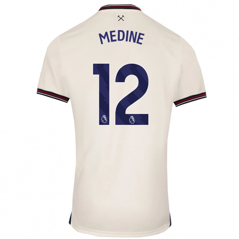Danxen Män Jethro Medine #12 Benvit Bortatröja Matchtröjor 2025/26 Tröjor T-Tröja