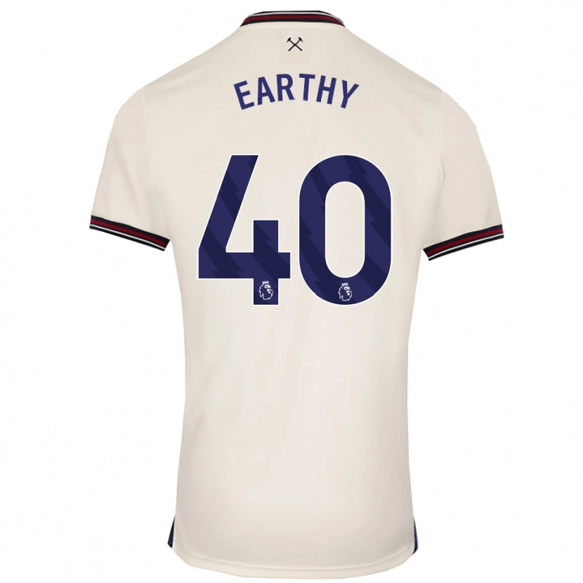 Danxen Män George Earthy #40 Benvit Bortatröja Matchtröjor 2025/26 Tröjor T-Tröja