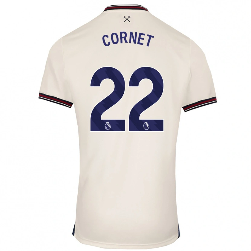 Danxen Män Maxwel Cornet #22 Benvit Bortatröja Matchtröjor 2025/26 Tröjor T-Tröja