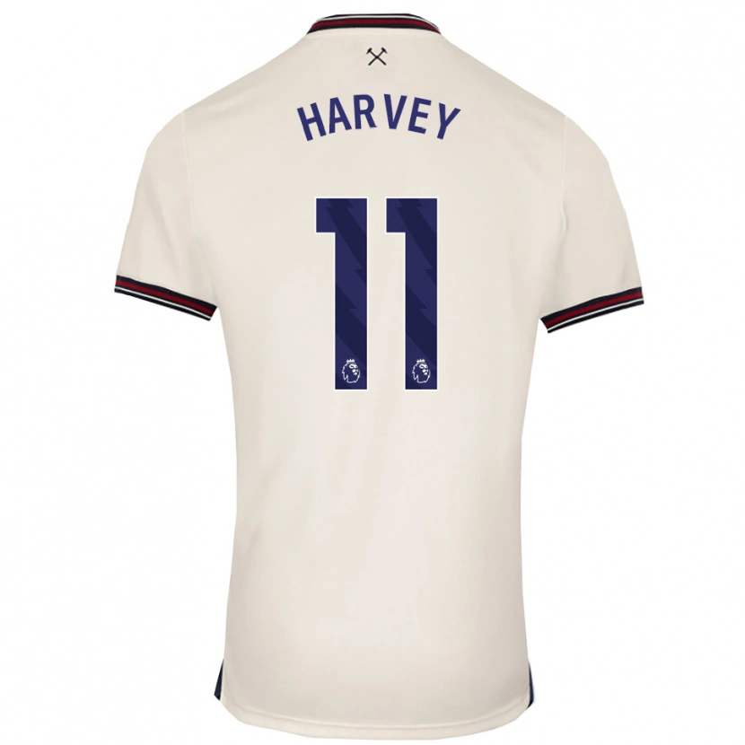 Danxen Män Ros Harvey #11 Benvit Bortatröja Matchtröjor 2025/26 Tröjor T-Tröja