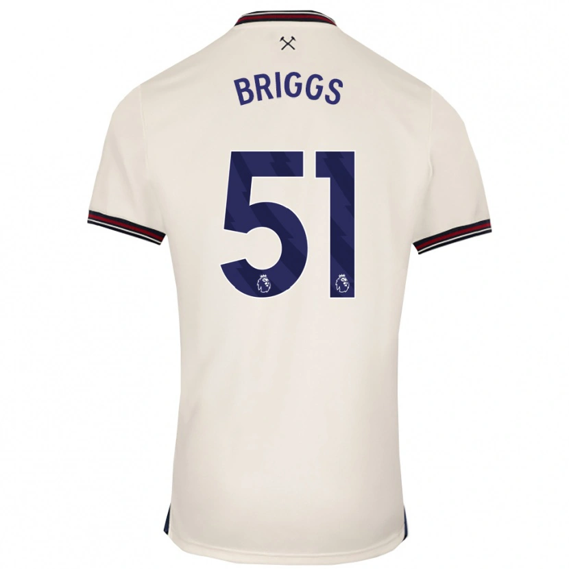 Danxen Män Josh Briggs #51 Benvit Bortatröja Matchtröjor 2025/26 Tröjor T-Tröja