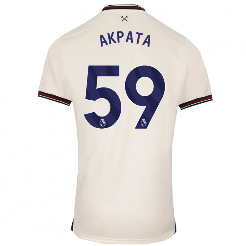 Danxen Män Tyron Akpata #59 Benvit Bortatröja Matchtröjor 2025/26 Tröjor T-Tröja