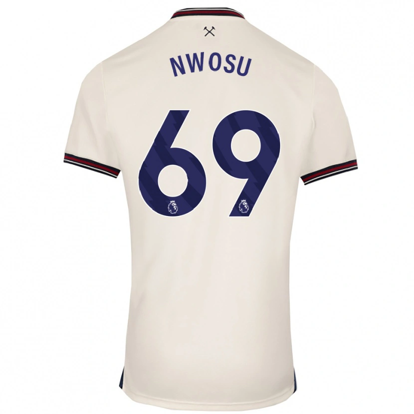 Danxen Män Chinaza Nwosu #69 Benvit Bortatröja Matchtröjor 2025/26 Tröjor T-Tröja