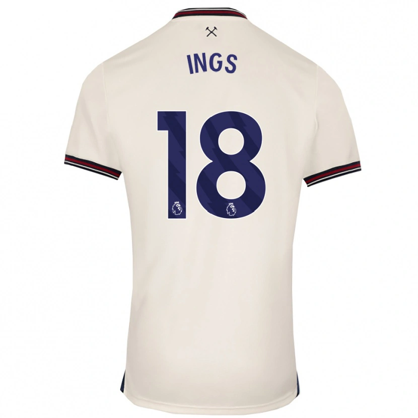 Danxen Män Danny Ings #18 Benvit Bortatröja Matchtröjor 2025/26 Tröjor T-Tröja