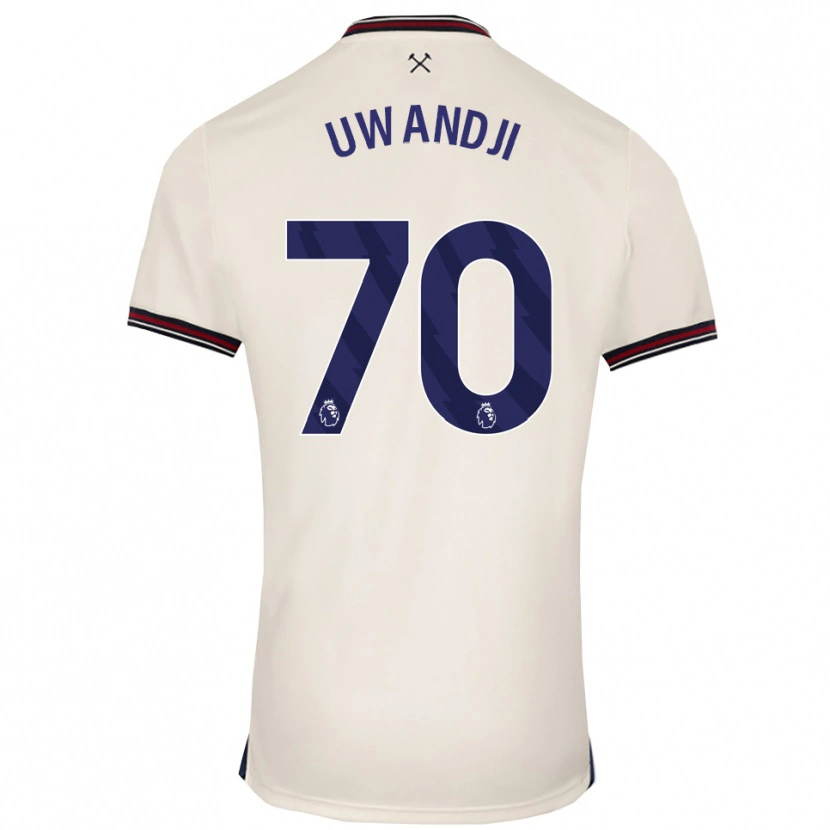 Danxen Män Blaise Uwandji #70 Benvit Bortatröja Matchtröjor 2025/26 Tröjor T-Tröja