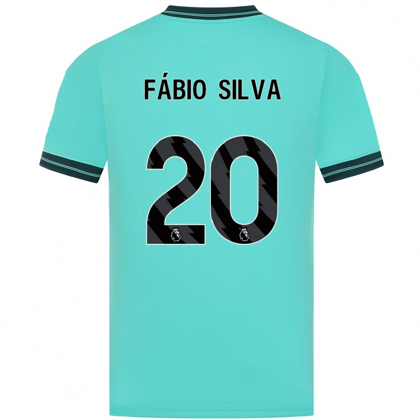 Danxen Män Fábio Silva #20 Himmelsblå Grön Bortatröja Matchtröjor 2025/26 Tröjor T-Tröja