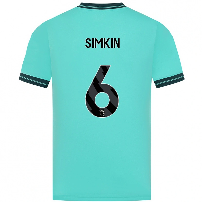 Danxen Män Lily Simkin #6 Himmelsblå Grön Bortatröja Matchtröjor 2025/26 Tröjor T-Tröja