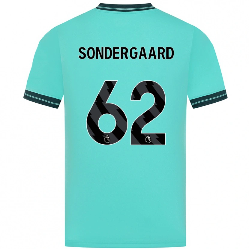 Danxen Män Andreas Sondergaard #62 Himmelsblå Grön Bortatröja Matchtröjor 2025/26 Tröjor T-Tröja