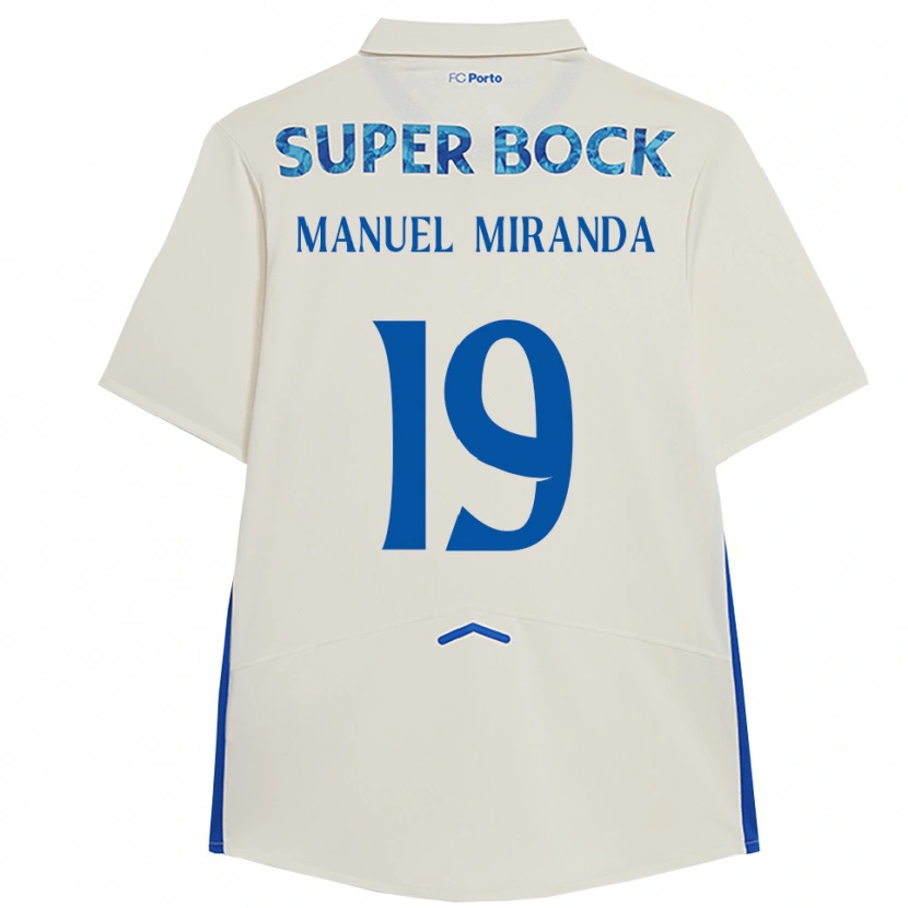 Danxen Män Manuel Miranda #19 Vit Blå Tredjesatsen Matchtröjor 2025/26 Tröjor T-Tröja