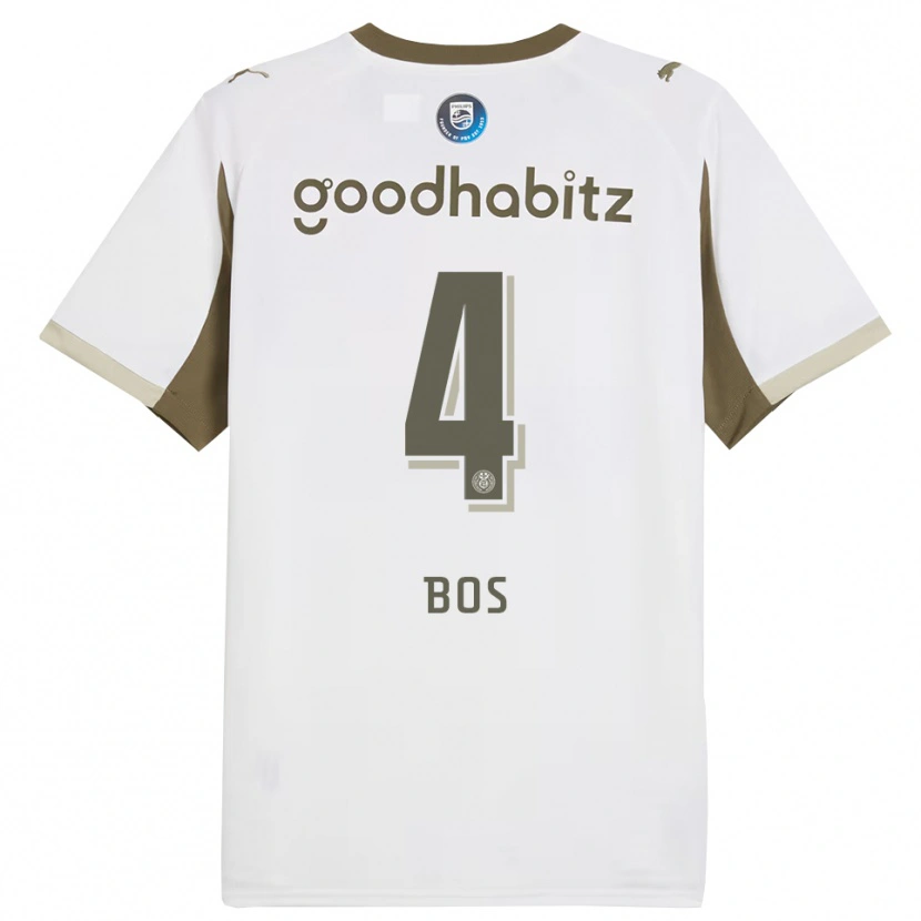 Danxen Män Floris Bos #4 Vit Grå Tredjesatsen Matchtröjor 2025/26 Tröjor T-Tröja