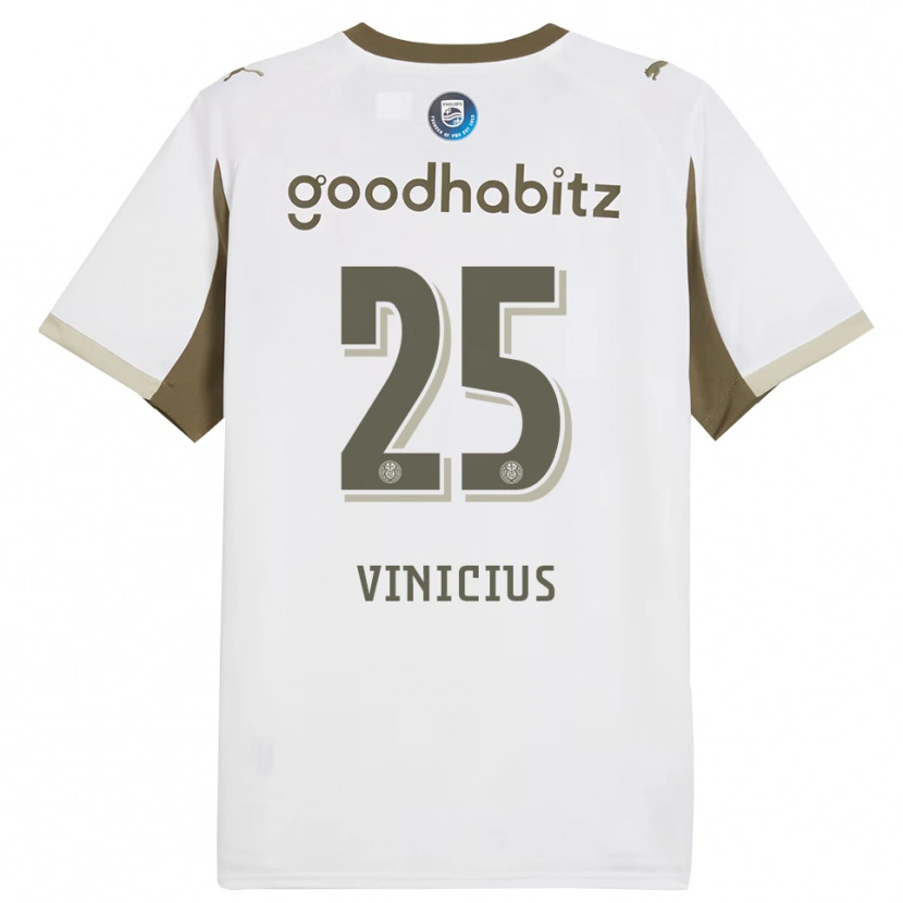 Danxen Män Carlos Vinicius #25 Vit Grå Tredjesatsen Matchtröjor 2025/26 Tröjor T-Tröja